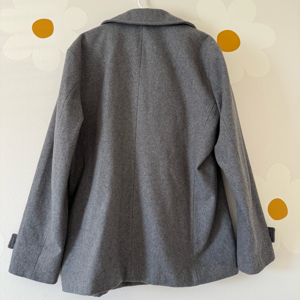 EUC Claiborne Men’s Wool Blend Gray Pea Winter Coat - Picture 3 of 5